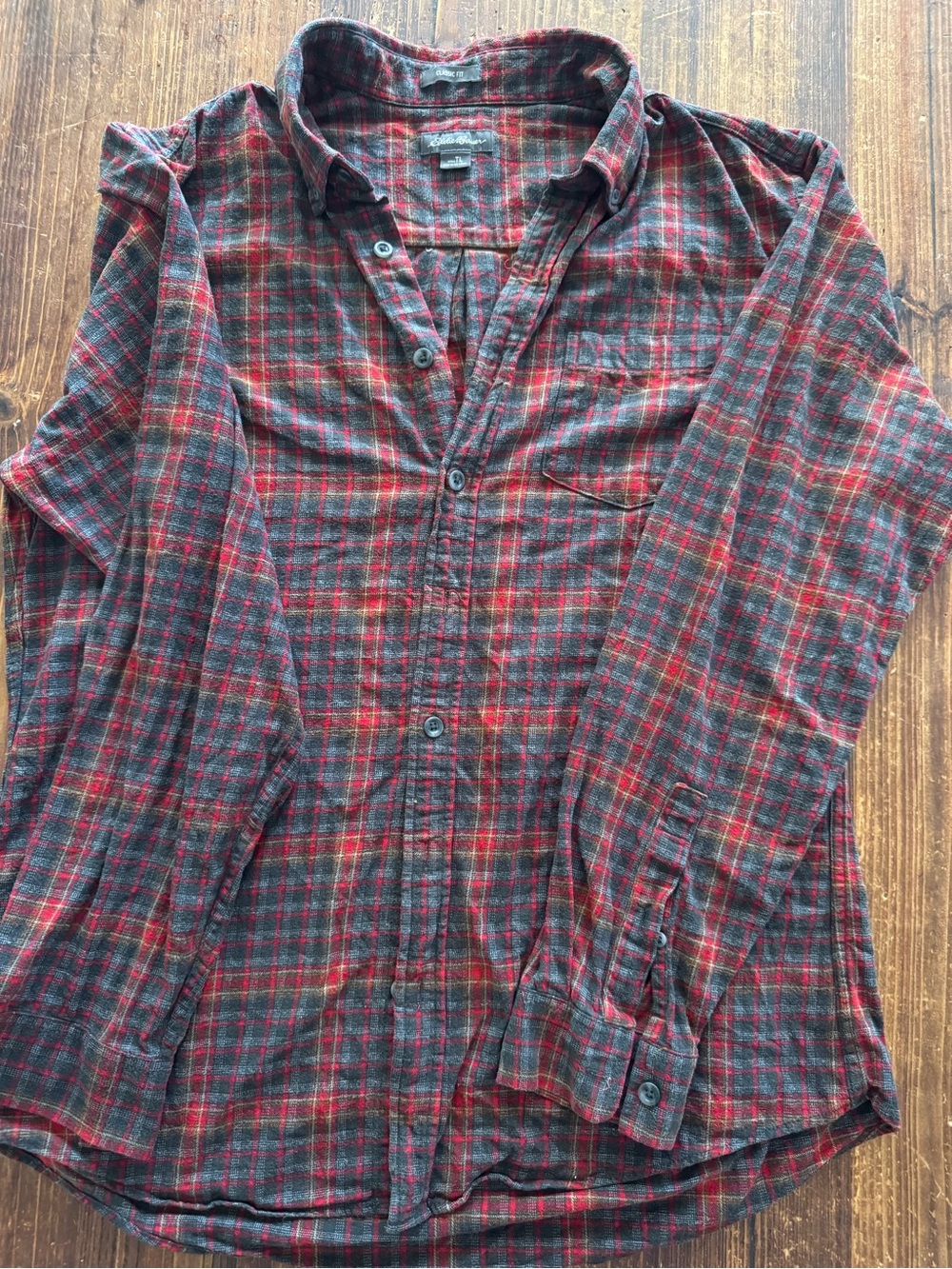 Vintage 1980s Eddie Bauer plaid button down